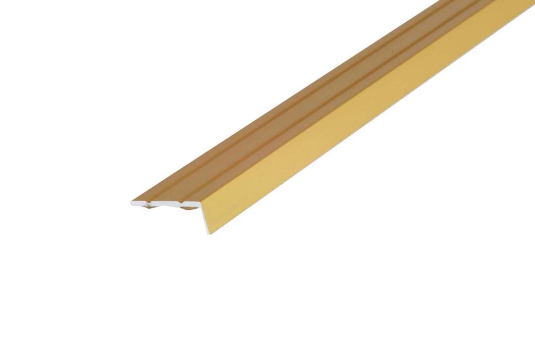 Aspro alumínium lépcsőprofil 25x10 mm, 2,70 m/szál, öntapadós eloxált arany