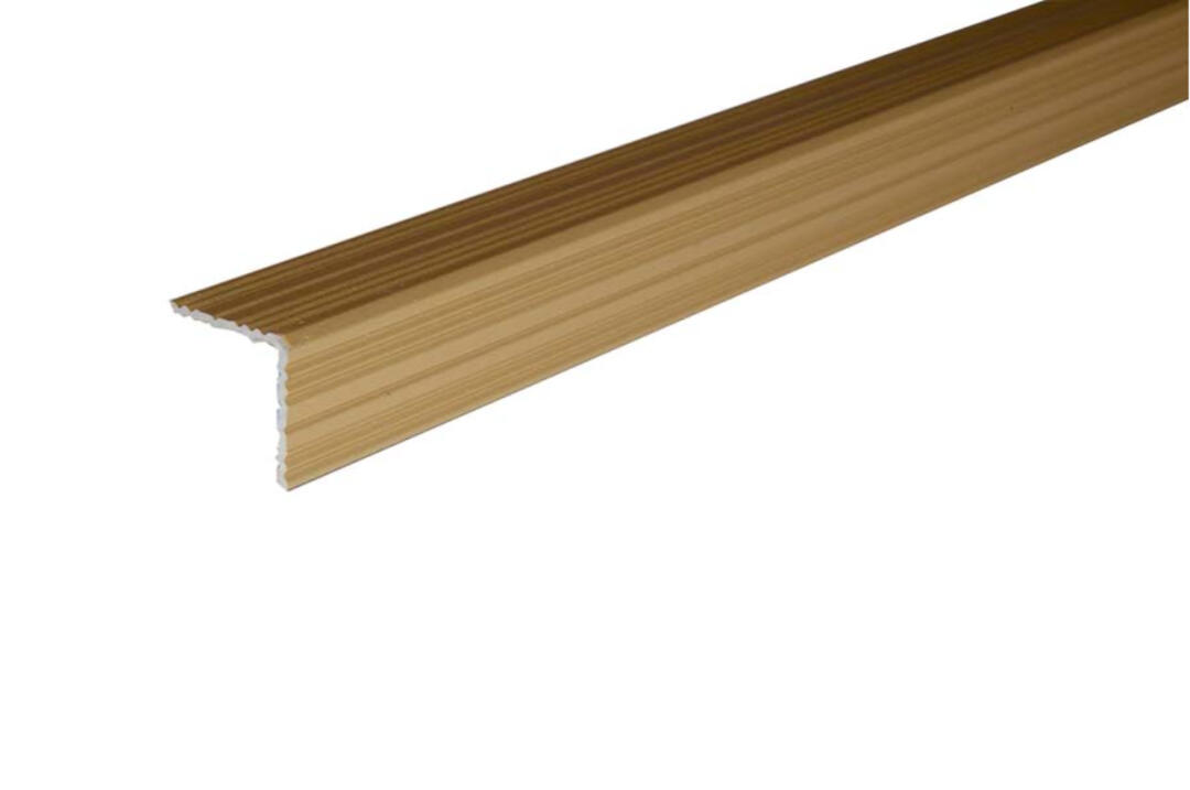 Aspro alumínium lépcsőprofil 20x20 mm, 2,70 m/szál, öntapadós eloxált arany