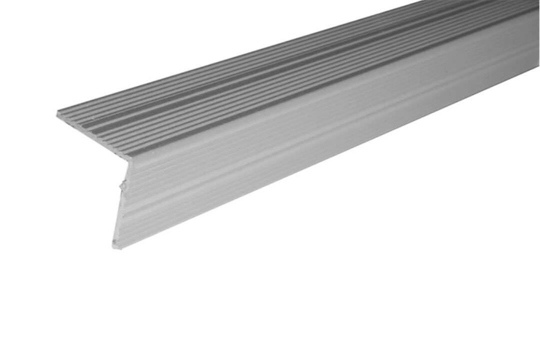Aspro alumínium lépcsőprofil 30x30 mm, 0,90 m/szál, öntapadós eloxált ezüst