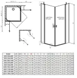 RADAWAY Nes KDD II zuhanykabin szögletes, nyíló ajtókkal, átlátszó üveggel 90x90