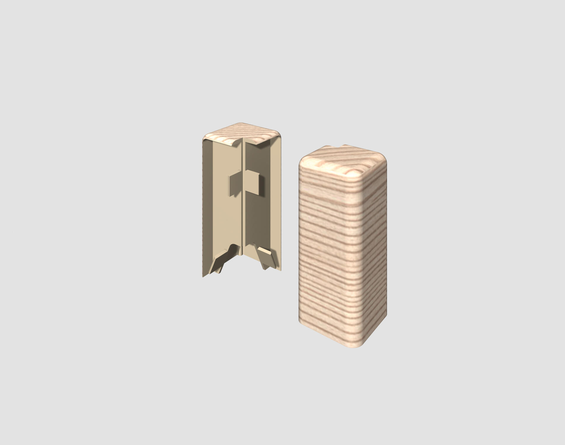 Egger Cubical külső sarokelem – Ash Beige