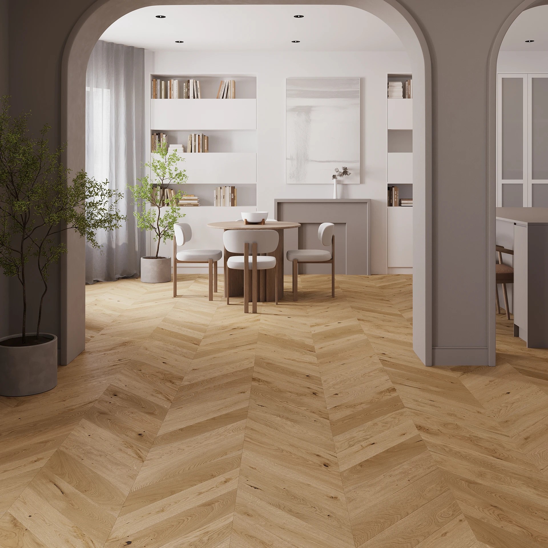 Barlinek Mainland Tölgy Chevron parketta, matt lakk, 130 x 725 mm