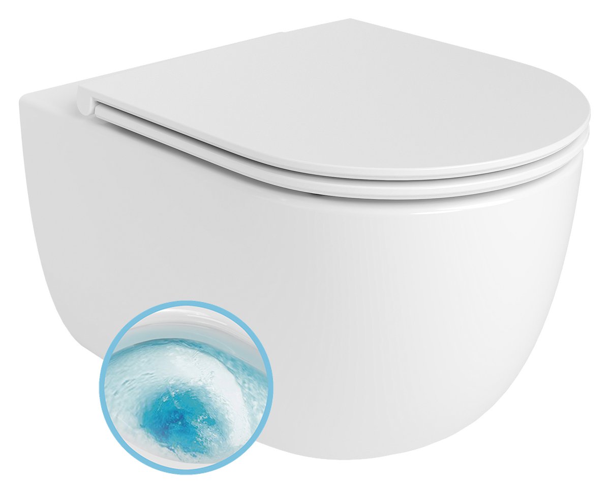 GLANZ fali WC, Vortex Rimless, 36x52,5cm