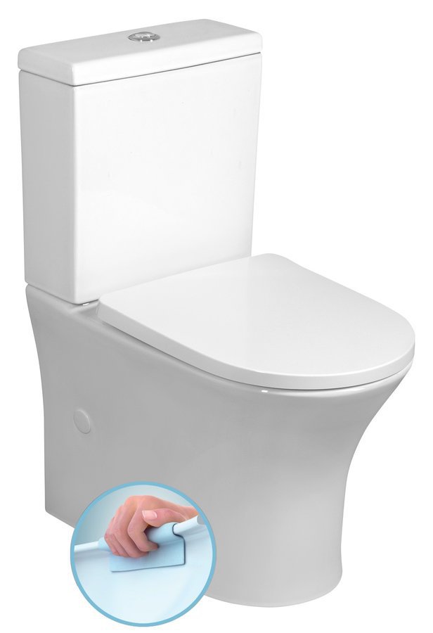 LEON RIMLESS monoblokkos WC, alsó/hátsó kifolyású