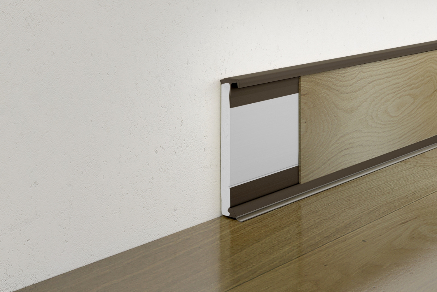 Szegőléc "design" padlóhoz PVC (3,5 mm befogadó) pezsgő, 2,5 m