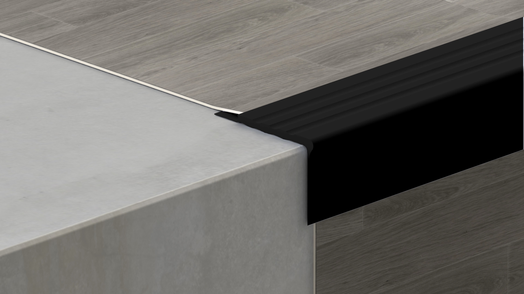 Lépcsőélvédő, lágy PVC 45x42 mm fekete