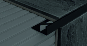 Szögletes élvédő, alueloxált matt ezüst