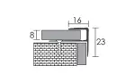 Lépcsőélvédő profil laminált padlóhoz 2700x16x23 mm, eloxált matt bronz