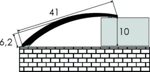 Öntapadós szintváltó - 41 mm eloxált matt pezsgő
