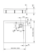 RADAWAY Argos C szögletes akril zuhanytálca szifonnal, állítható lábakkal 80x80, fehér