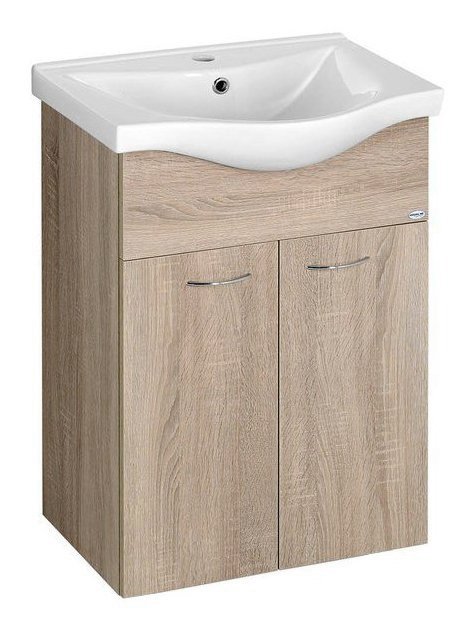 KERAMIA FRESH mosdótartó szekrény, 51x74x34cm, platina tölgy