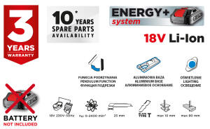 AKKUS DEKOPÍRFŰRÉSZ ENERGY+, 18V, AKKU NÉLKÜL!!!, GRAPHITE