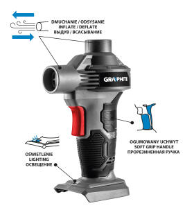 Akkus pumpa, fúvó-szívó Energy+ 18V, Li-Ion, akku nélkül!!!