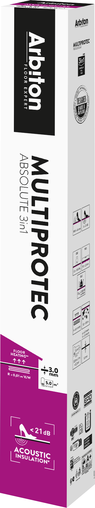 Arbiton Multiprotec Absolute 3in1, 3 mm – alátét laminált és fa padlóhoz
