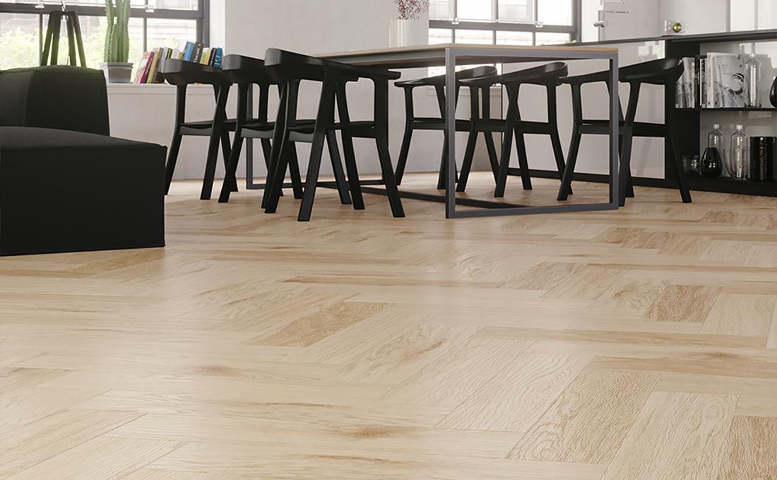 Arbiton Amaron Herringbone Harlow Oak – halszálka mintás klikkes SPC padló