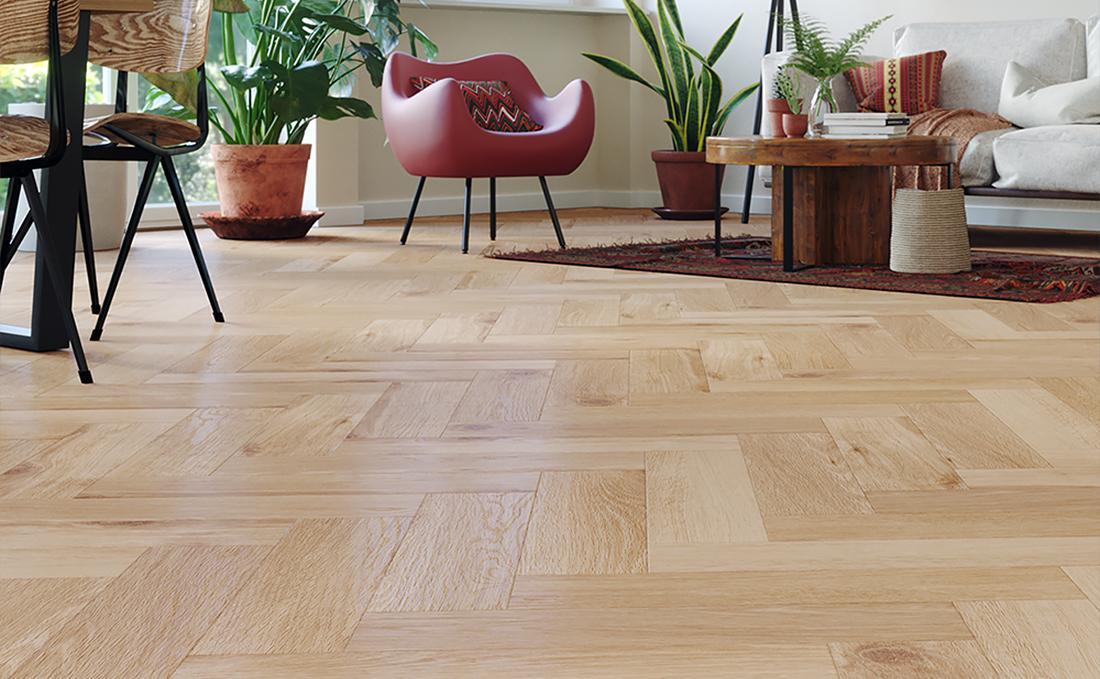 Arbiton Amaron Herringbone Wembley Oak – halszálka mintás klikkes SPC padló