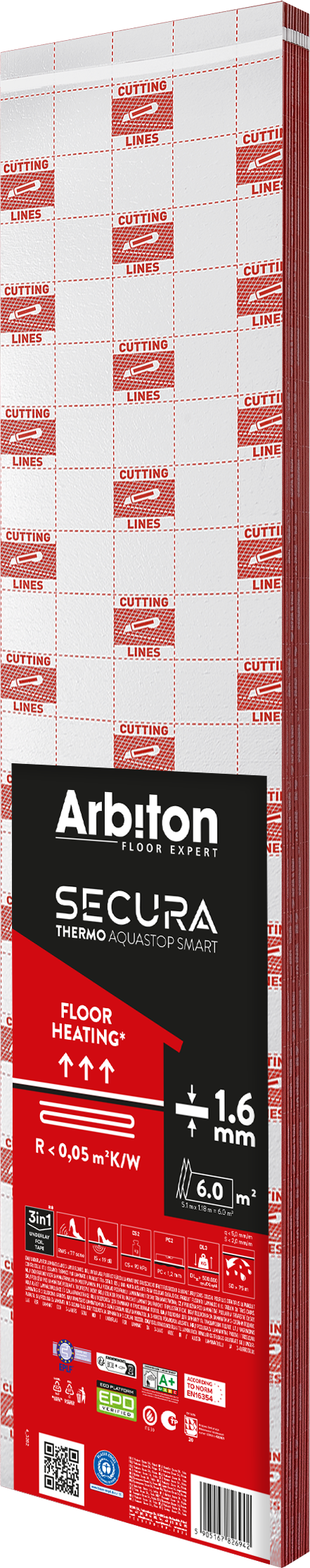 Arbiton Secura Thermo Aquastop Smart, 1,6 mm – alátét laminált és fa padlóhoz