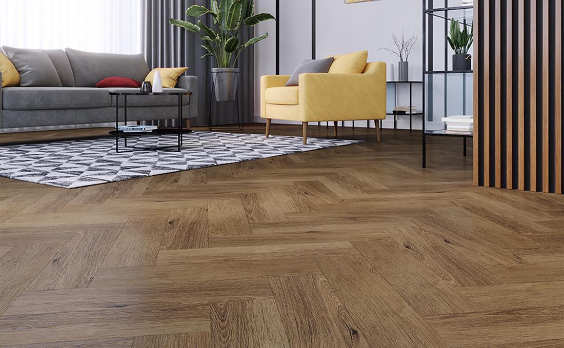 Arbiton Amaron Herringbone Georgetown Oak – halszálka mintás klikkes SPC padló
