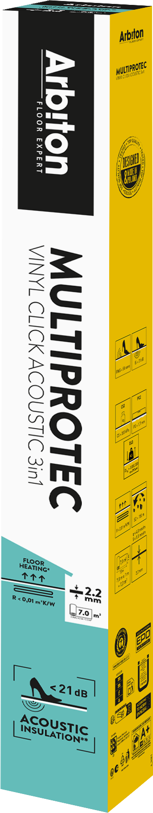 Arbiton Multiprotec Vinyl Click Acoustic, 2,2 mm – alátét vinyl és SPC padlóhoz