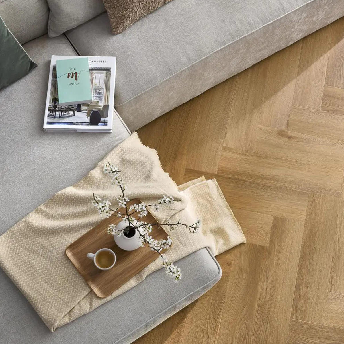 Arbiton Amaron Herringbone EIR Acoustic Burbon Oak – halszálka mintás klikkes SPC padló