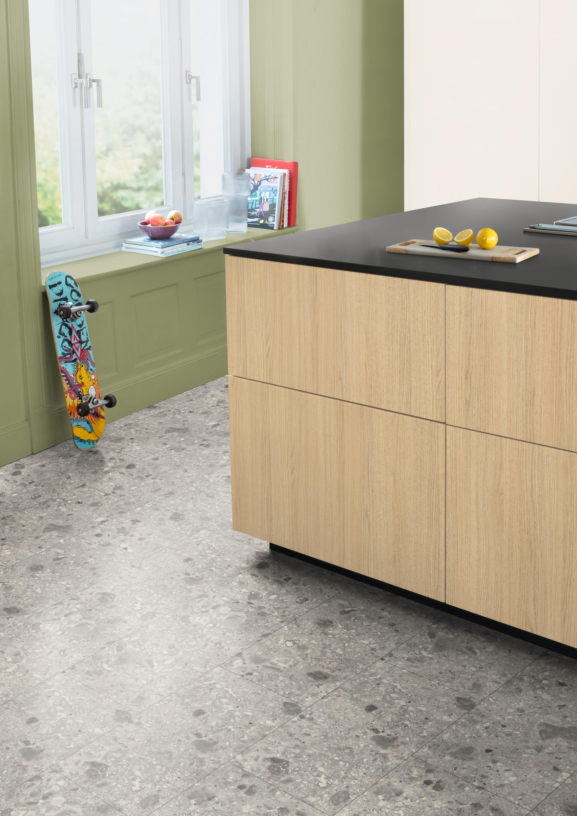 Egger Kingsize 8/32 Aqua Grey Triestino Terrazzo – laminált padló