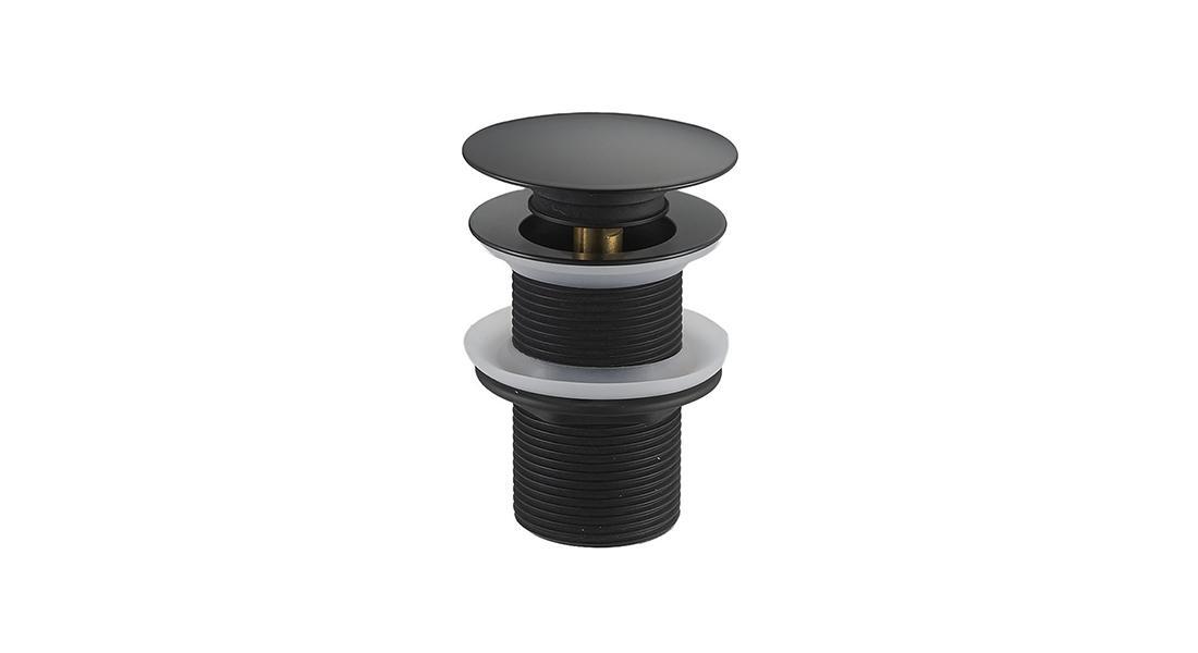 Lunart Click-Clack leeresztő 5/4" túlfolyó nélküli mosdóhoz, nagy méretű, Matt Black