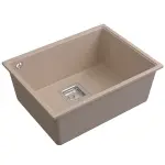 Beige LUNART Soma egymedencés gránit mosogató