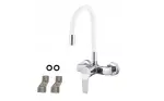 LUNART Pluto fali konyhai csaptelep, White Chrome