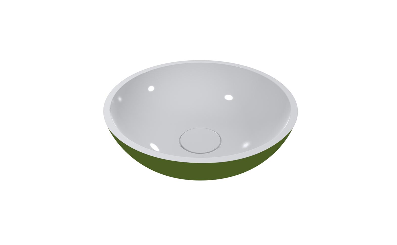Lunart Milan mosdó, fényes RAL 6005 - Moss Green