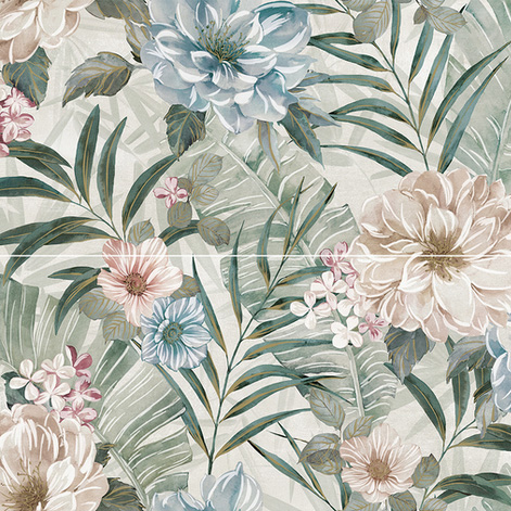 Lunart A Casa Inserto Bloom Ice A+B csempe 25x75, natúr, rektifikált