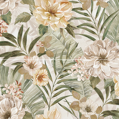 Lunart A Casa Inserto Bloom Ivory A+B csempe 25x75, natúr, rektifikált