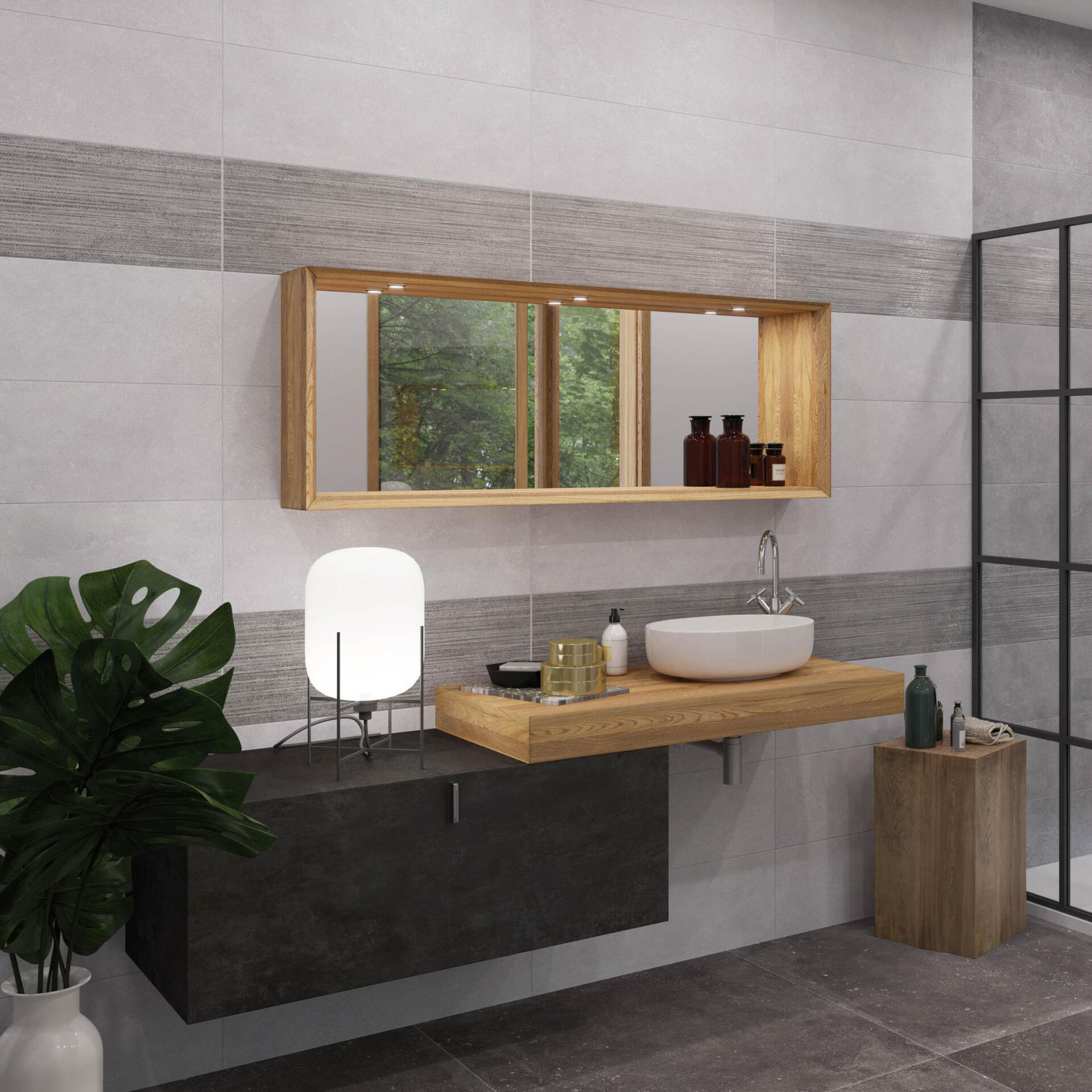Lunart Brilla Ghiaccio csempe 25x75, natúr, rektifikált