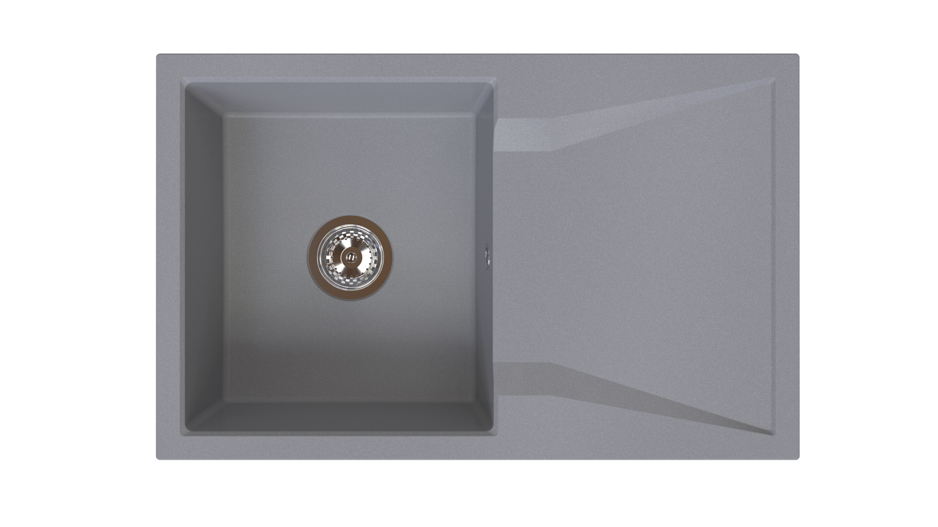 Lunart Andy Max egymedencés gránit mosogató csepptálcával, Light Grey