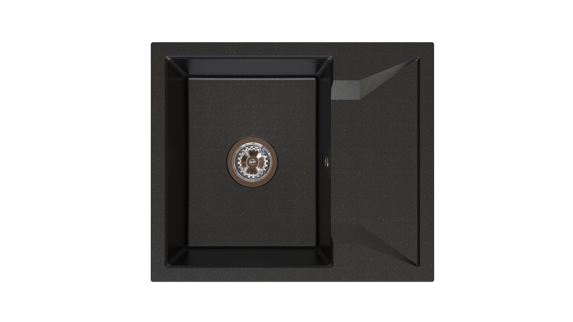 Lunart Andy egymedencés gránit mosogató csepptálcával, Golden Black