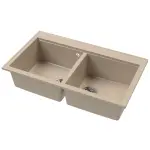 Beige LUNART Peter kétmedencés gránit mosogató
