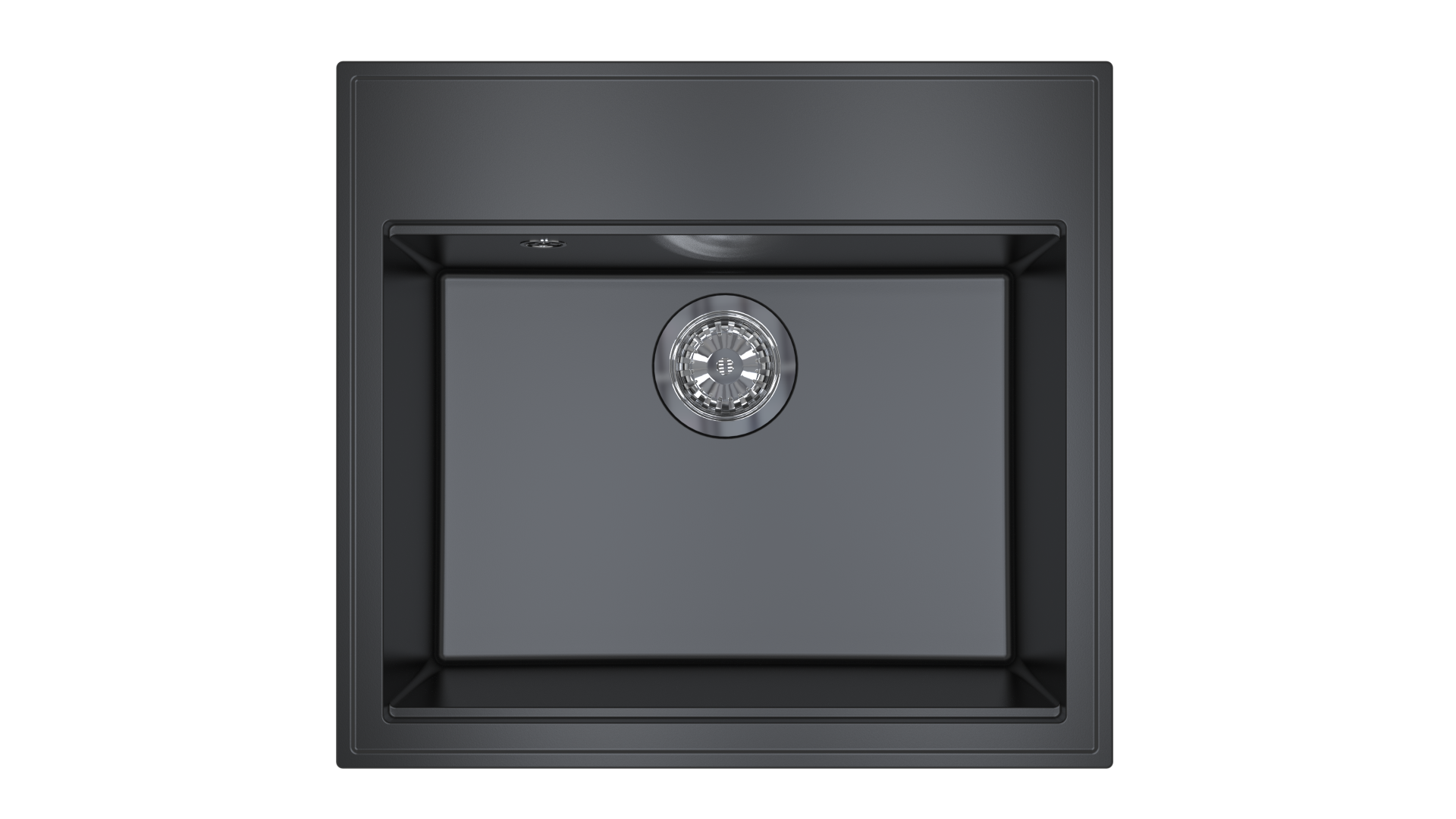 Lunart Cuki Lux egymedencés gránit mosogató, Midnight Black