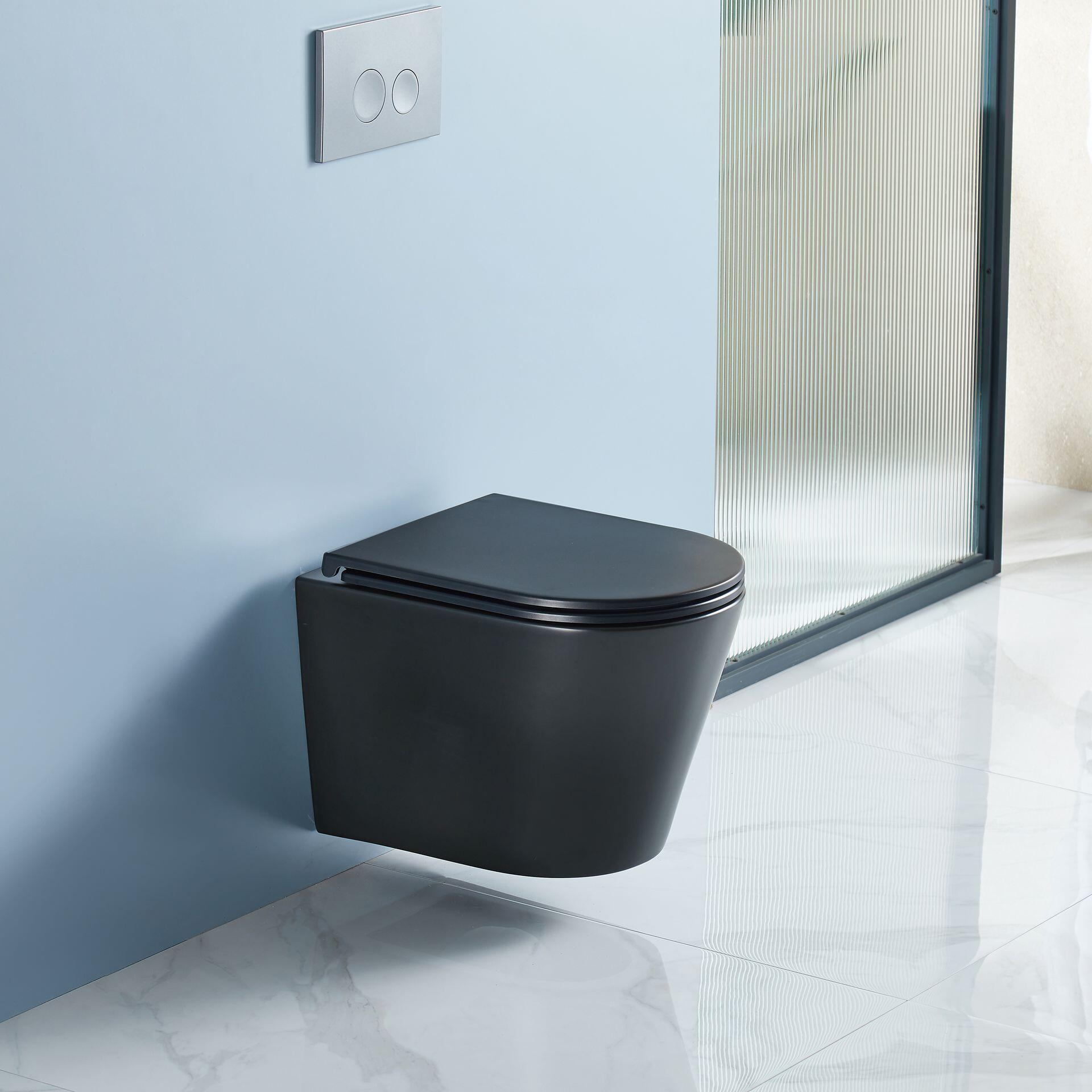 Lunart Argon fali WC tornádó öblítéssel, ülőkével, Matt Black