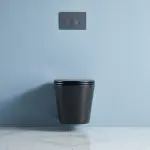 LUNART Argon fali WC tornádó öblítéssel, ülőkével, Matt Black