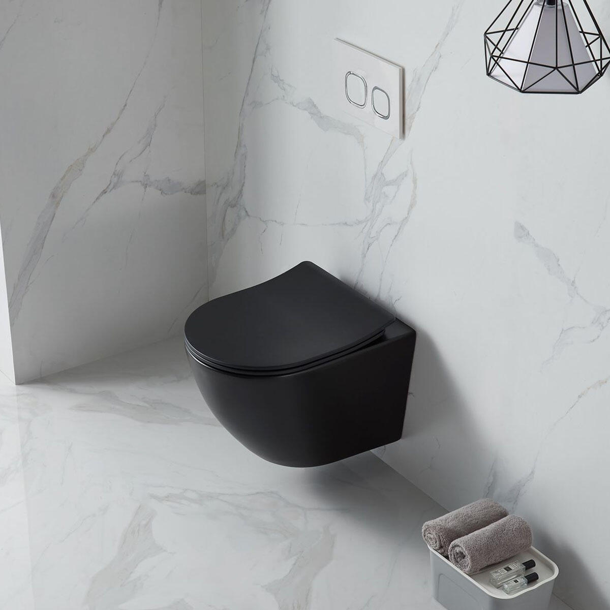 Lunart Polly kompakt fali WC tornádó öblítéssel, ülőkével, Matt Black