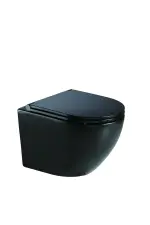 LUNART Polly kompakt fali WC tornádó öblítéssel, ülőkével, Matt Black