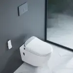 LUNART Clever Comfort perem nélküli fali WC intelligens ülőkével, Glossy White