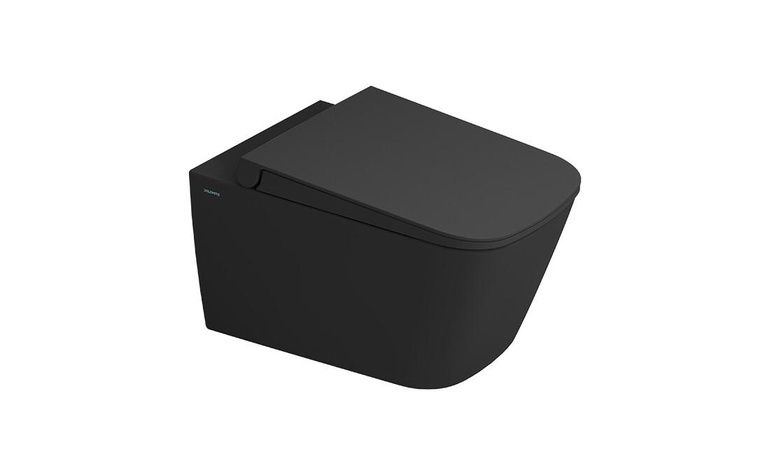 Lunart by Dolomite Valdo perem nélküli fali WC ülőkével, Matt Black