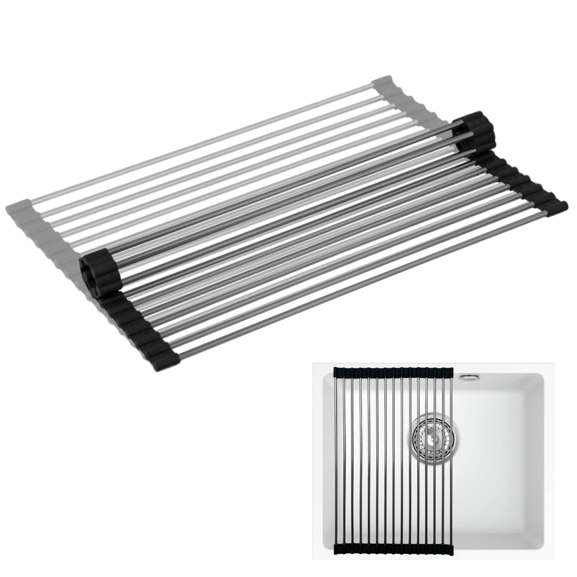 Lunart Edényszárító roll mat 380x250mm, Chrome/Black