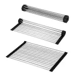 LUNART Edényszárító roll mat 380x250mm, Chrome/Black