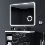 NOAH 800 led tükör, vátoztatható világítás 4000K/5700K 30W, dupla szenzor, páramentesítő funkció, USB kimenet