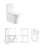 LUNART by AQUORE Guda perem nélküli, álló WC szett, Glossy White