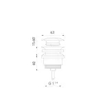 LUNART CECILE click-clack túlfolyós és túlfolyó nélküli mosdókhoz, Matt Black