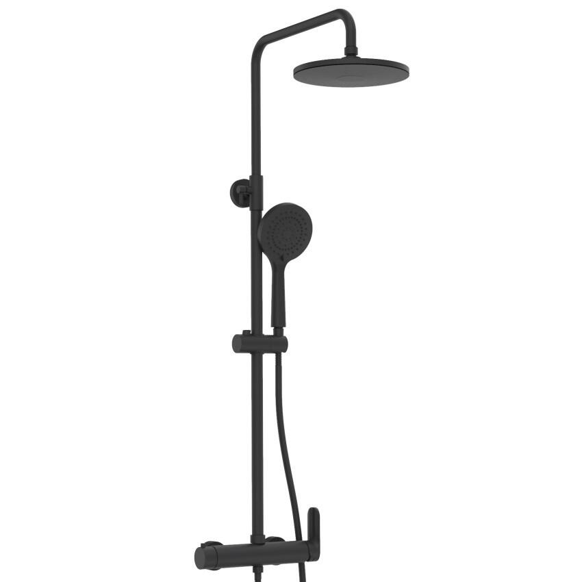 Lunart Pella zuhanyrendszer 200mm fejzuhannyal, Matt Black
