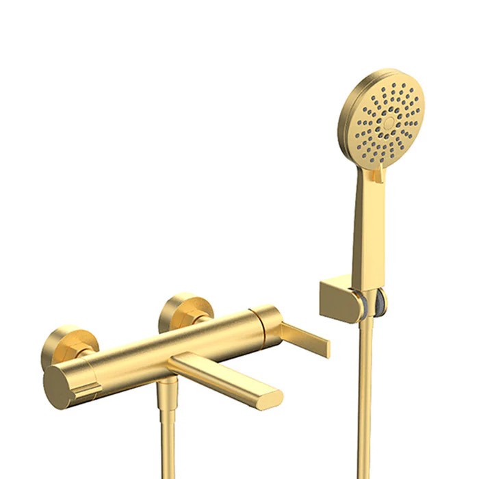 Lunart Cecile kádtöltő csaptelep zuhanyszettel, Brushed Gold