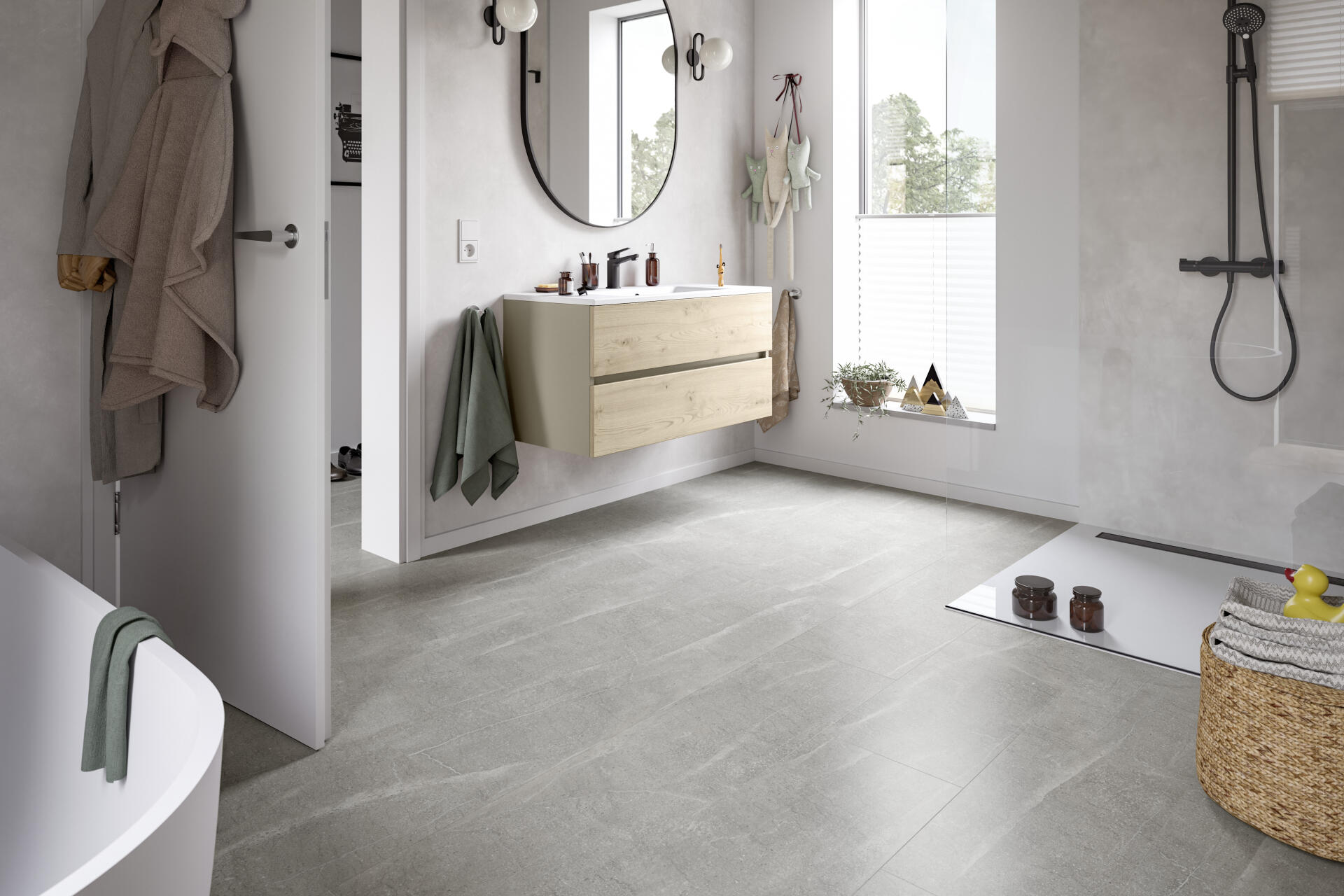 Egger Pro Kingsize 8/33 Aqua Light Grey Candela Marble – laminált padló